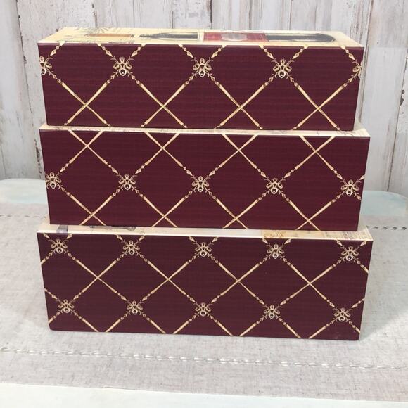 NEW! 3-Pc Wine Themed Nesting Home Decor or Gift Boxes - Picture 6 of 15